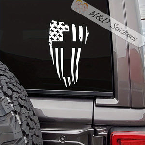 US Flag cross (4.5" - 30") Vinyl Decal in Different colors & size for Cars/Bikes/Windows