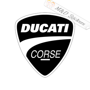 Ducati Corse motorcycle Logo (4.5" - 30") Vinyl Decal in Different colors & size for Cars/Bikes/Windows