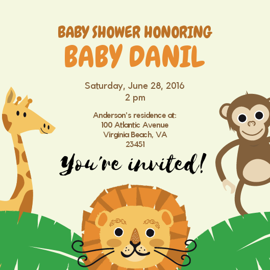 Baby shower invitations Personalized for any event with your details