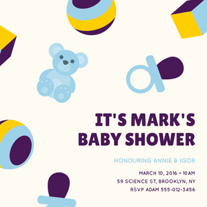 Teddy bear Baby shower invitations Personalized for any event with your details