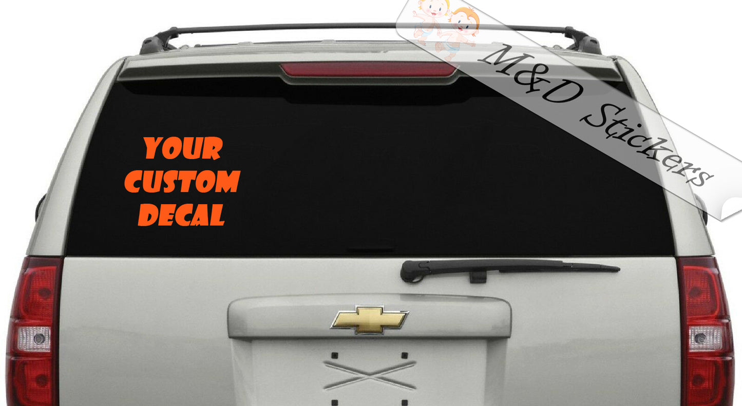 Custom Vinyl Decals (4.5" - 30") Sticker Different colors & size for Cars/Bikes/Windows