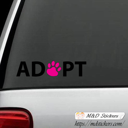 Auto Car Truck SUV Vinyl Decal Pet adopt Laptop Window 7"x7"