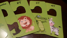 Baby clothes closet dividers. Safari animals themed lion, crocodile, zebra, hippo, snake, tiger