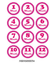 Month simple pink baby stickers