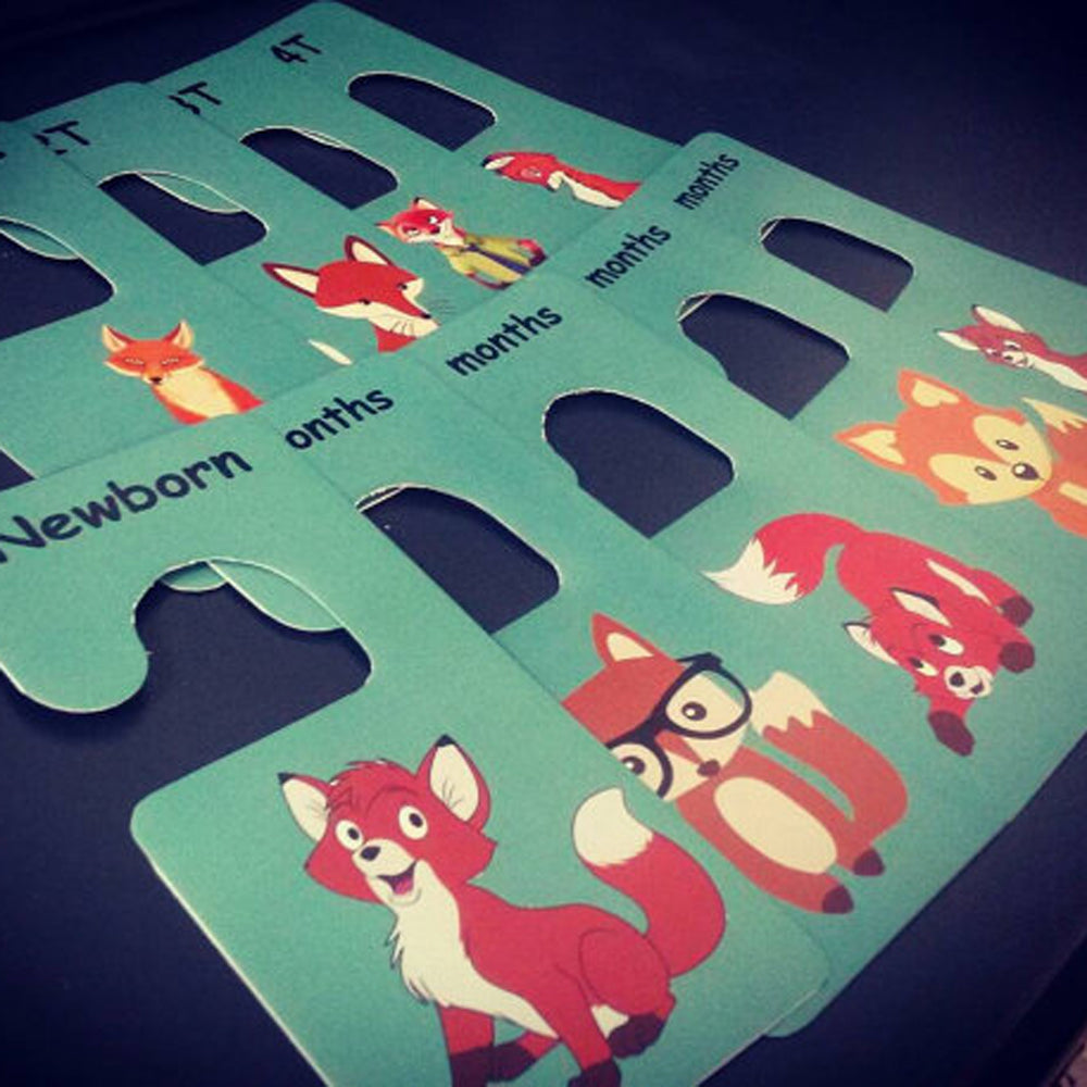 Baby clothes closet dividers. Newborn - 4T. Foxes themed