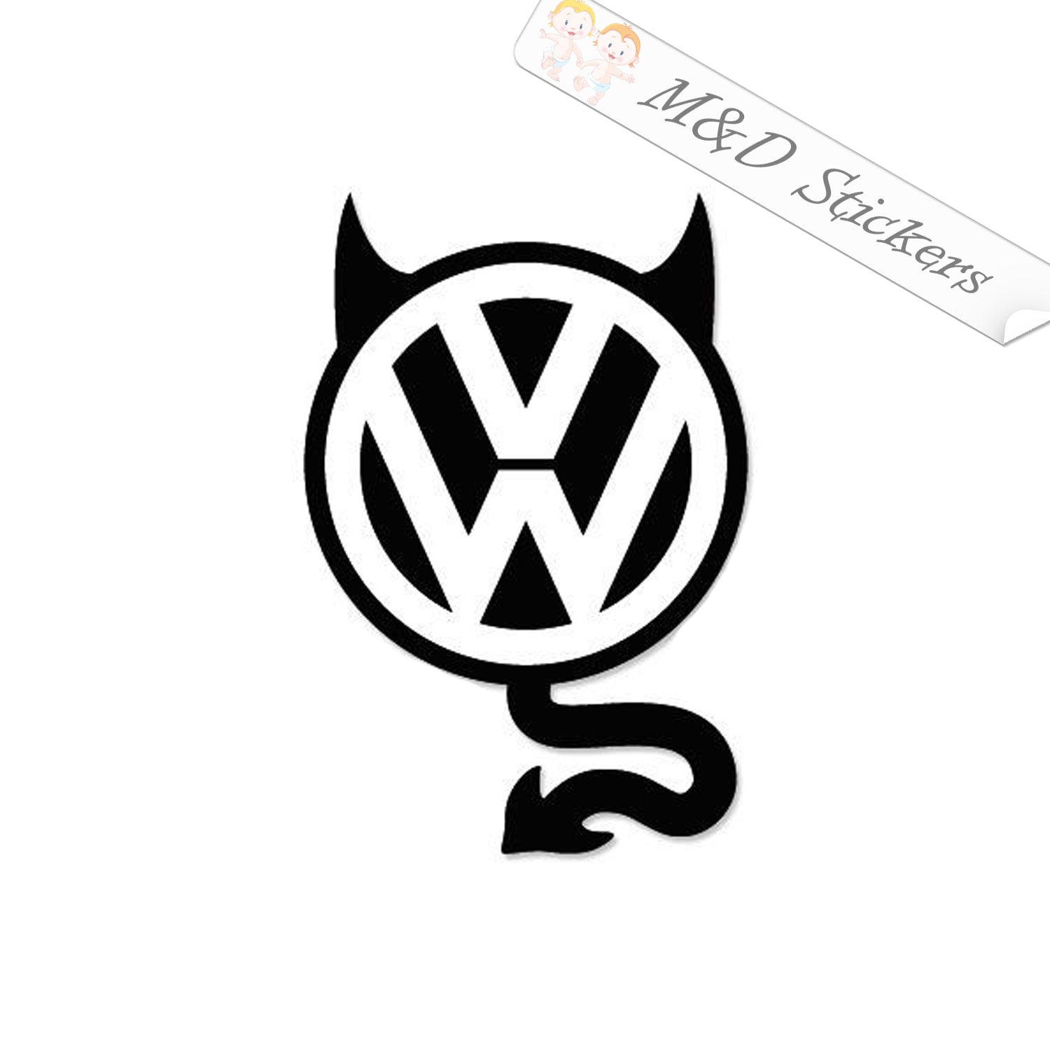 2x Volkswagen devil Logo Vinyl Decal Sticker Different colors 