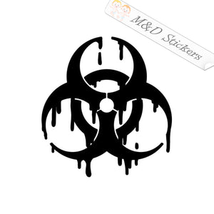 Biohazard symbol (4.5" - 30") Vinyl Decal in Different colors & size for Cars/Bikes/Windows