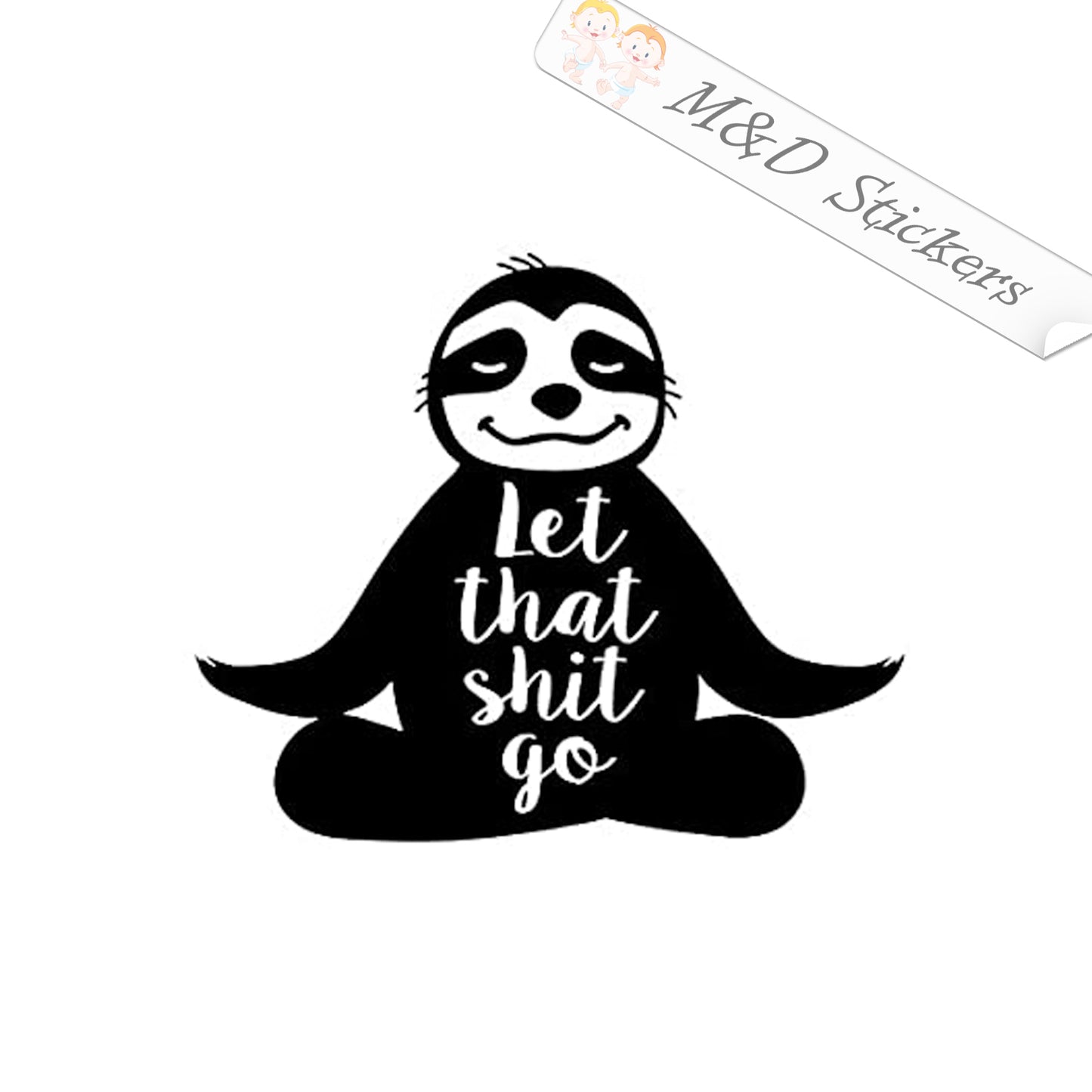 Sloth meditation (4.5" - 30") Vinyl Decal in Different colors & size for Cars/Bikes/Windows