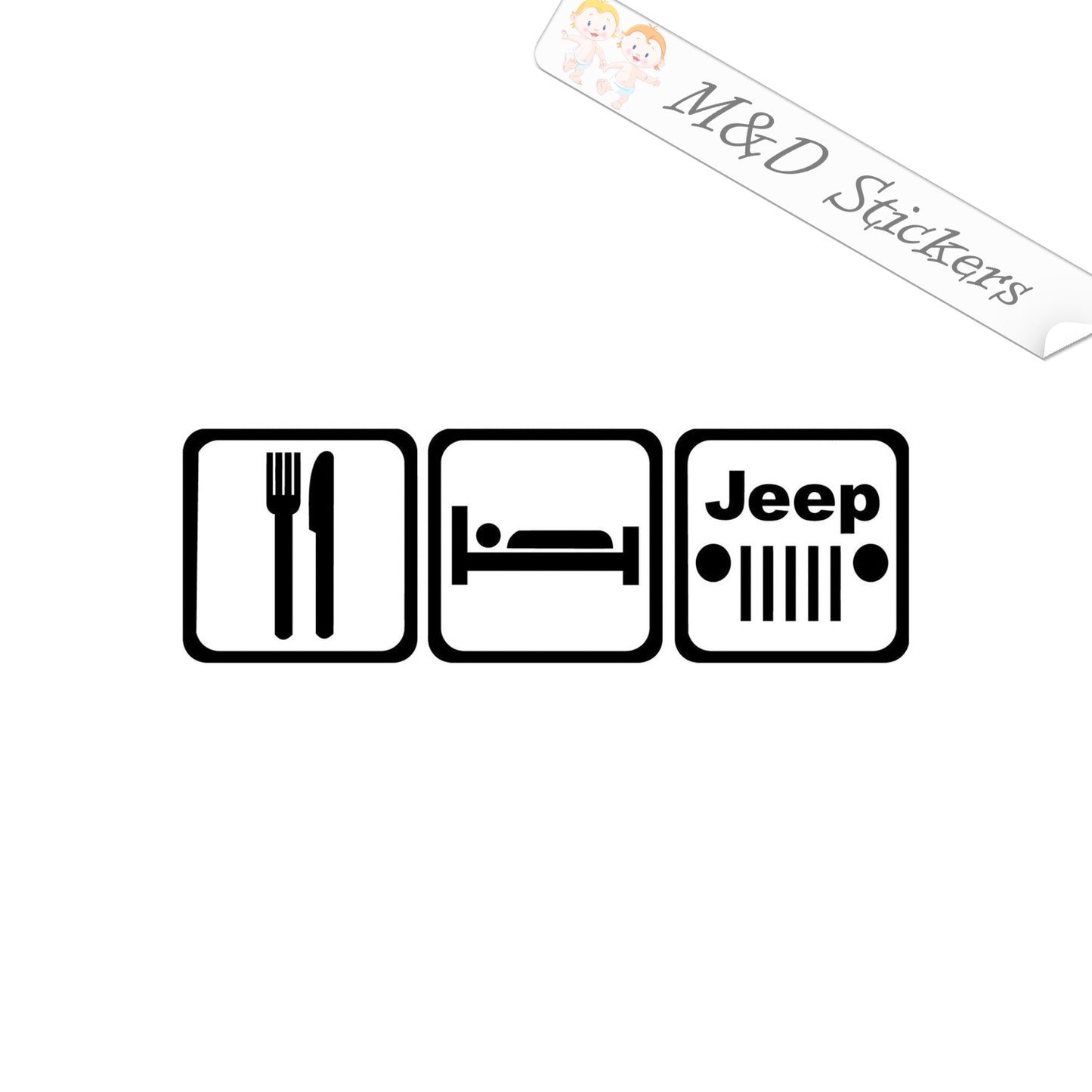 Eat Sleep Jeep (4.5" - 30") Vinyl Decal in Different colors & size for Cars/Bikes/Windows