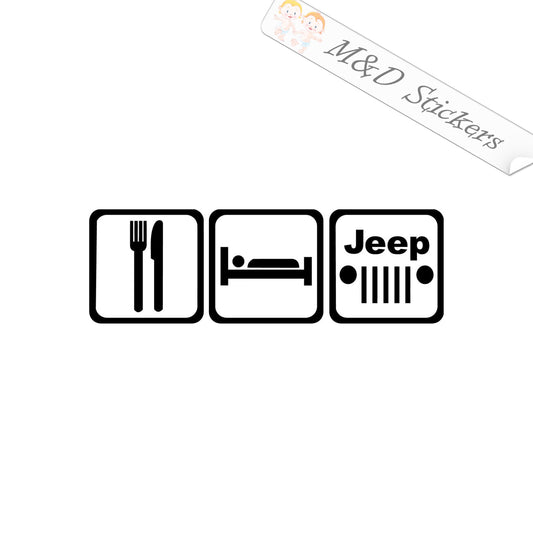 Eat Sleep Jeep (4.5" - 30") Vinyl Decal in Different colors & size for Cars/Bikes/Windows