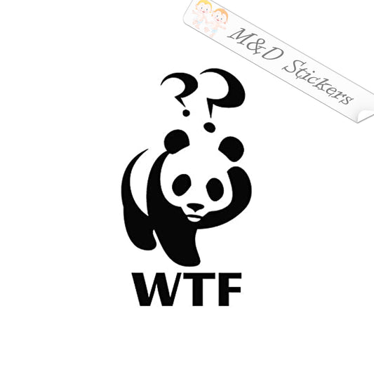 2x Panda WTF? Vinyl Decal Sticker Different colors & size for Cars/Bikes/Windows