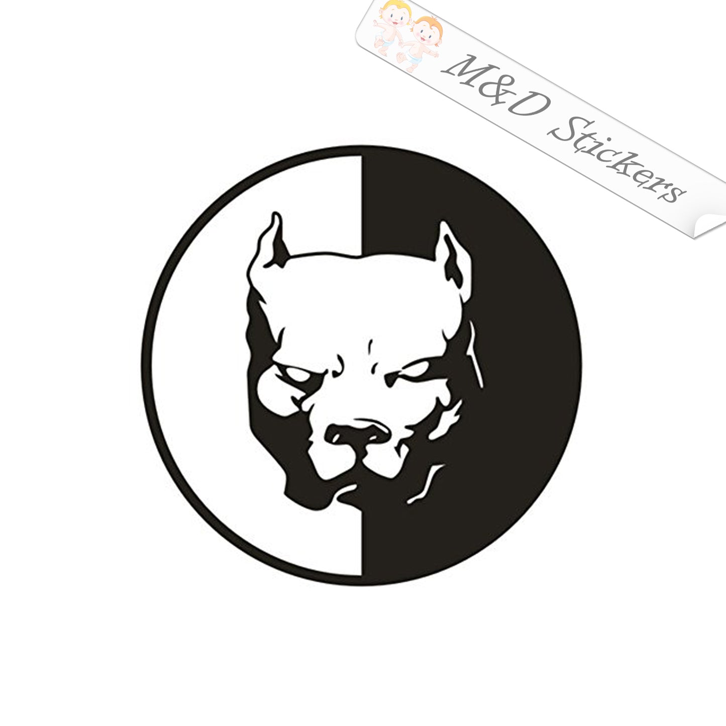 2x Pittbull Dog Vinyl Decal Sticker Different colors & size for Cars/Bikes/Windows