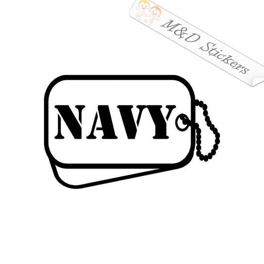 US Navy Dog Tag (4.5" - 30") Vinyl Decal in Different colors & size for Cars/Bikes/Windows