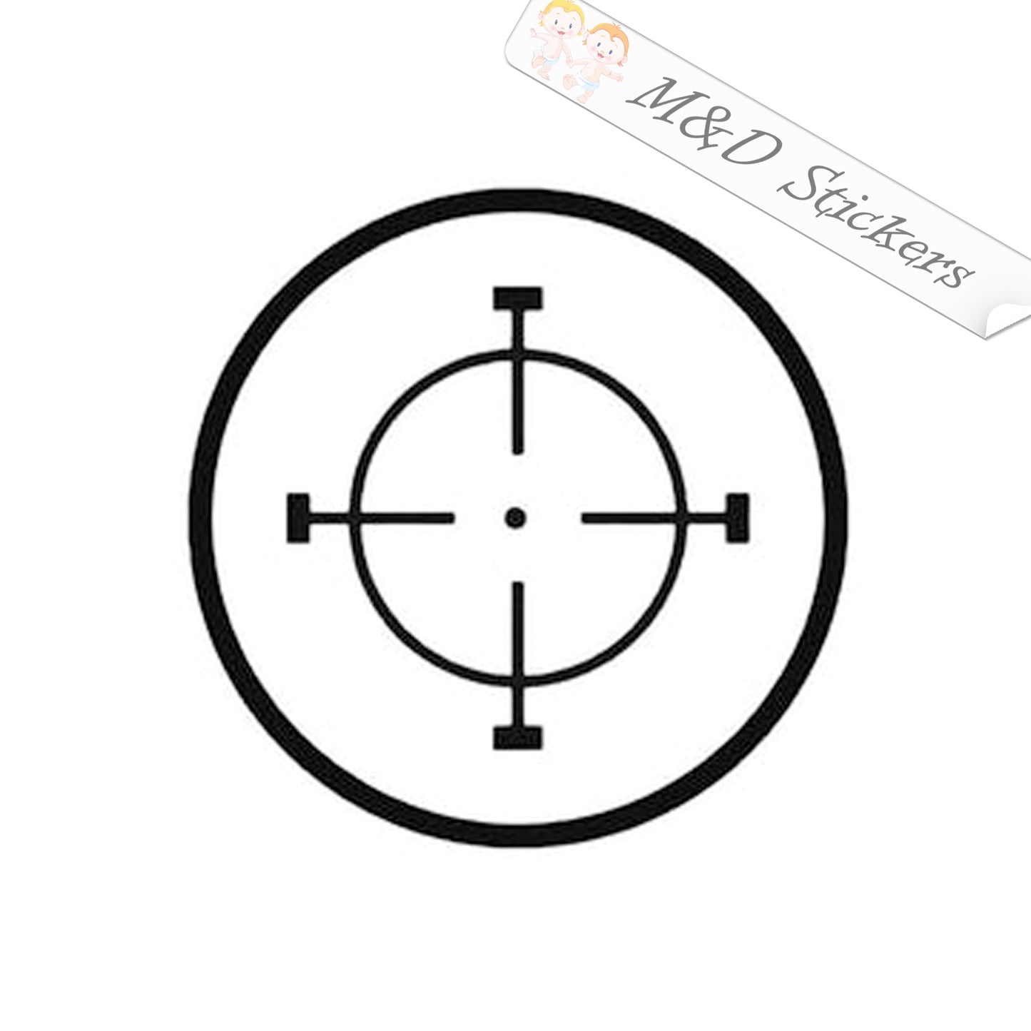 Hunting Crosshair (4.5" - 30") Vinyl Decal in Different colors & size for Cars/Bikes/Windows