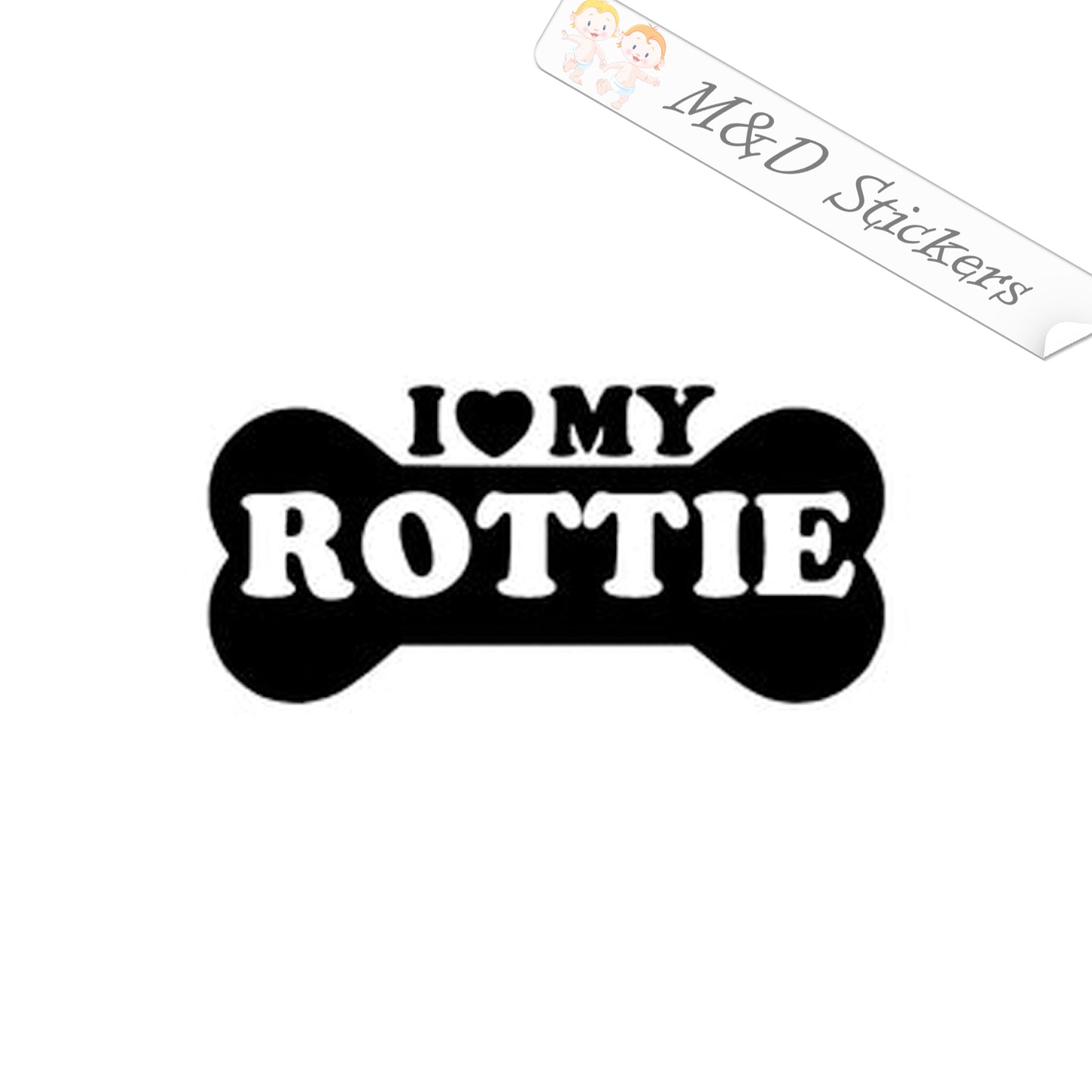 I Love my Rottweiler (4.5" - 30") Vinyl Decal in Different colors & size for Cars/Bikes/Windows