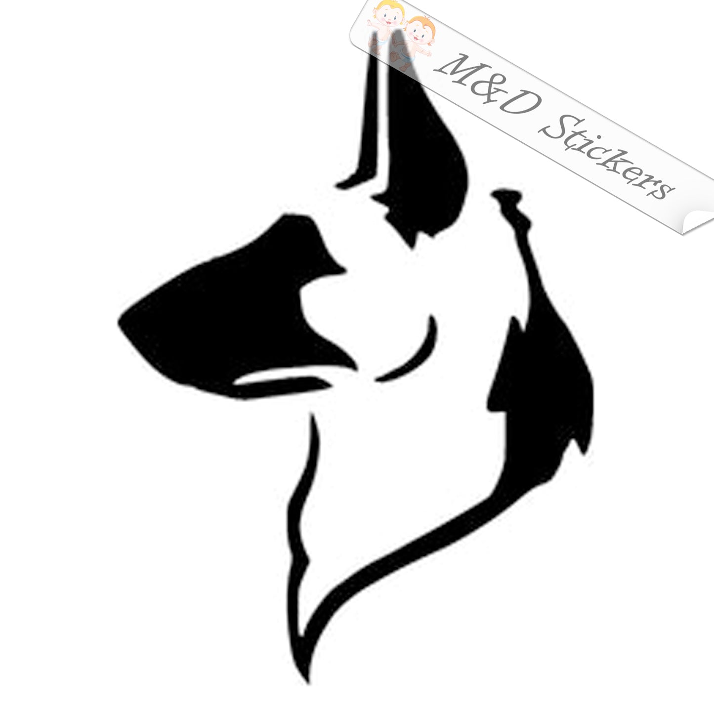 German Shepherd Dog (4.5" - 30") Vinyl Decal in Different colors & size for Cars/Bikes/Windows