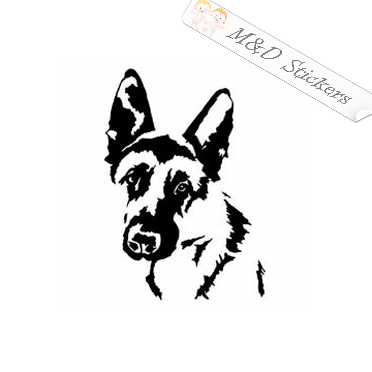 German Shepherd Dog (4.5" - 30") Vinyl Decal in Different colors & size for Cars/Bikes/Windows
