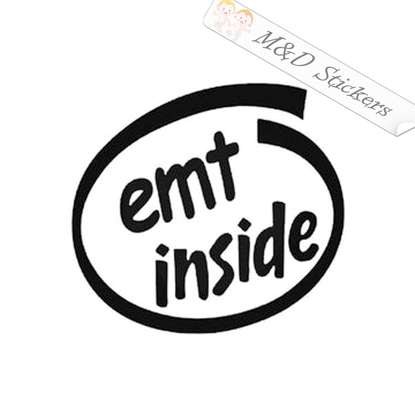 EMT inside (4.5" - 30") Vinyl Decal in Different colors & size for Cars/Bikes/Windows
