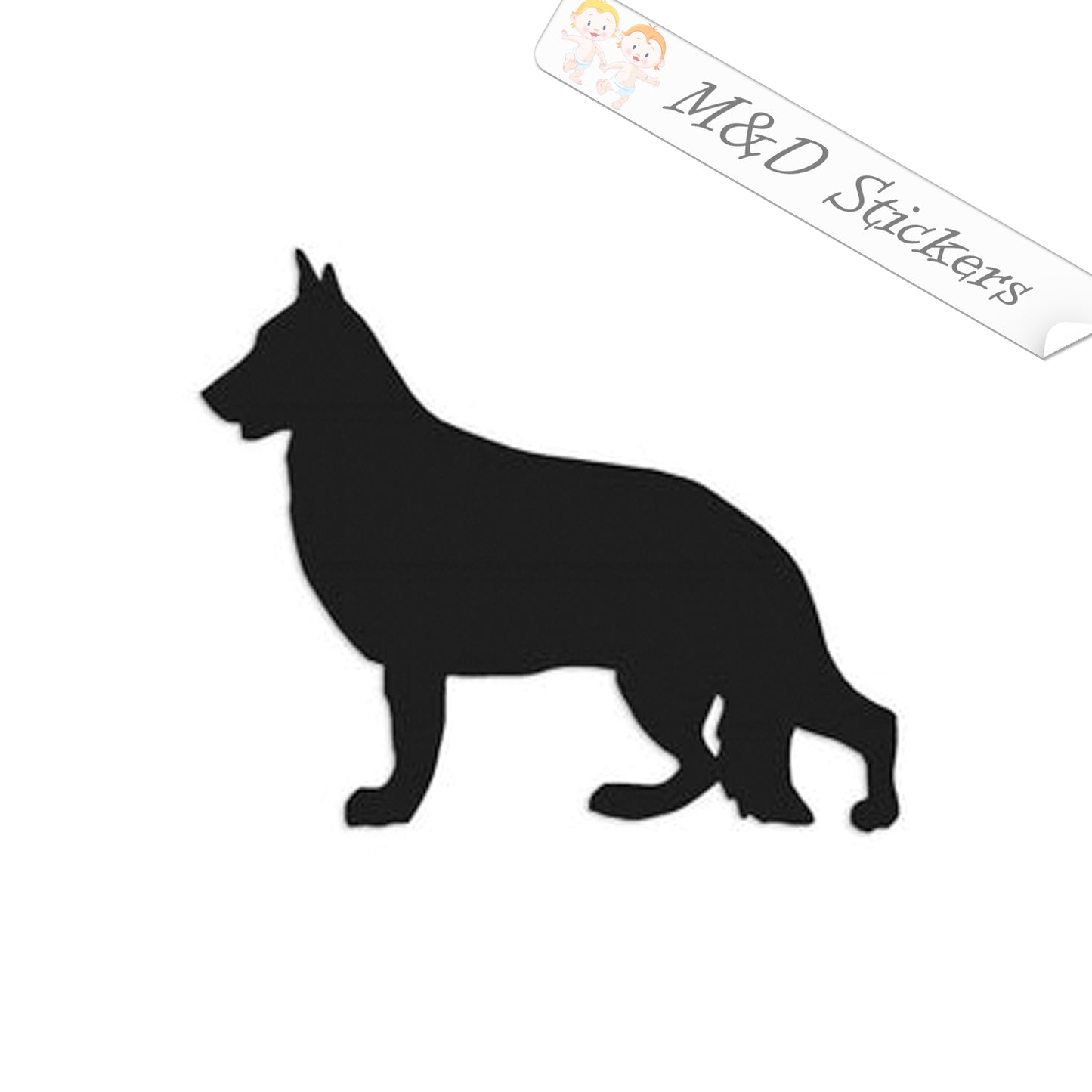 German Shepherd Dog (4.5" - 30") Vinyl Decal in Different colors & size for Cars/Bikes/Windows
