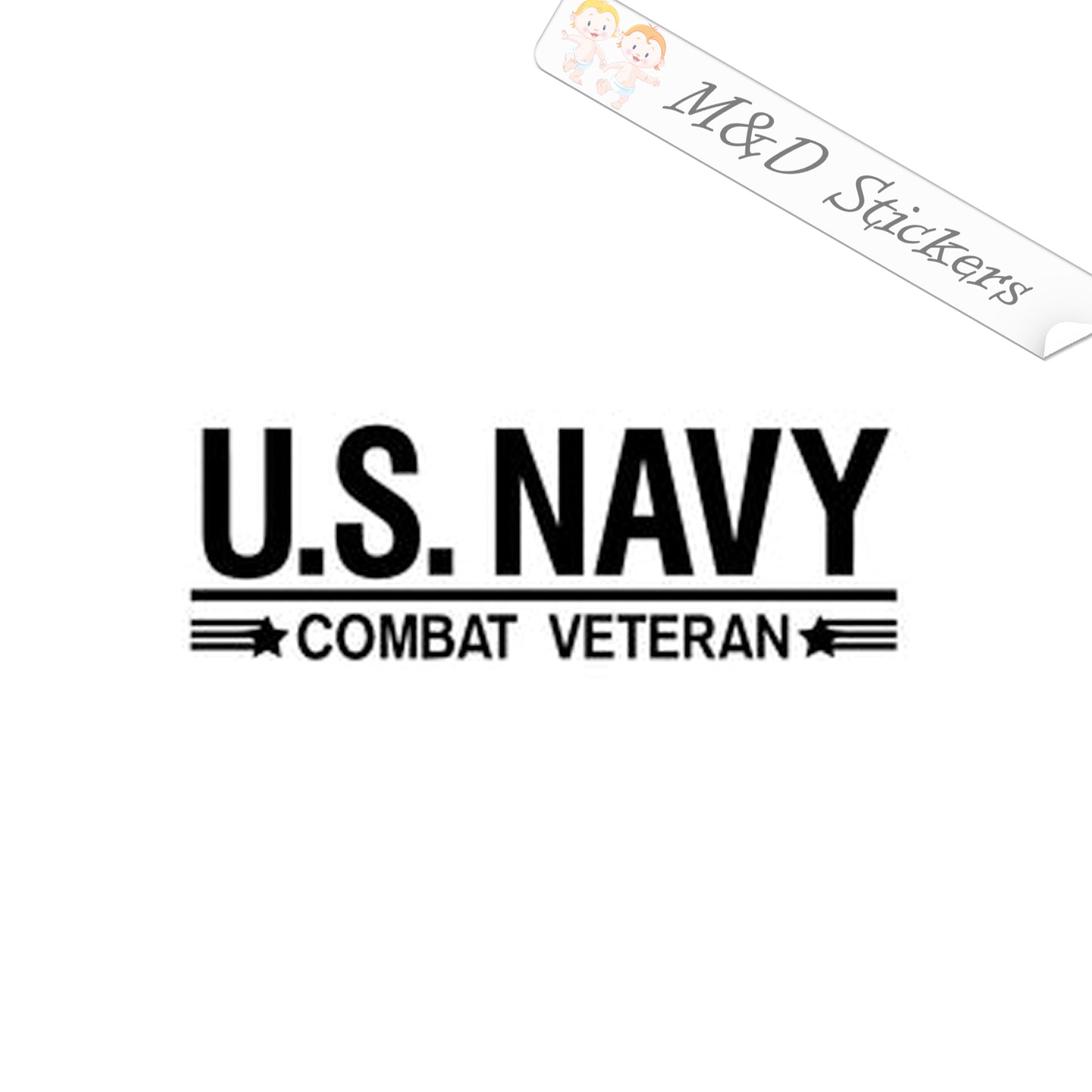 US Navy Combat Veteran (4.5" - 30") Vinyl Decal in Different colors & size for Cars/Bikes/Windows