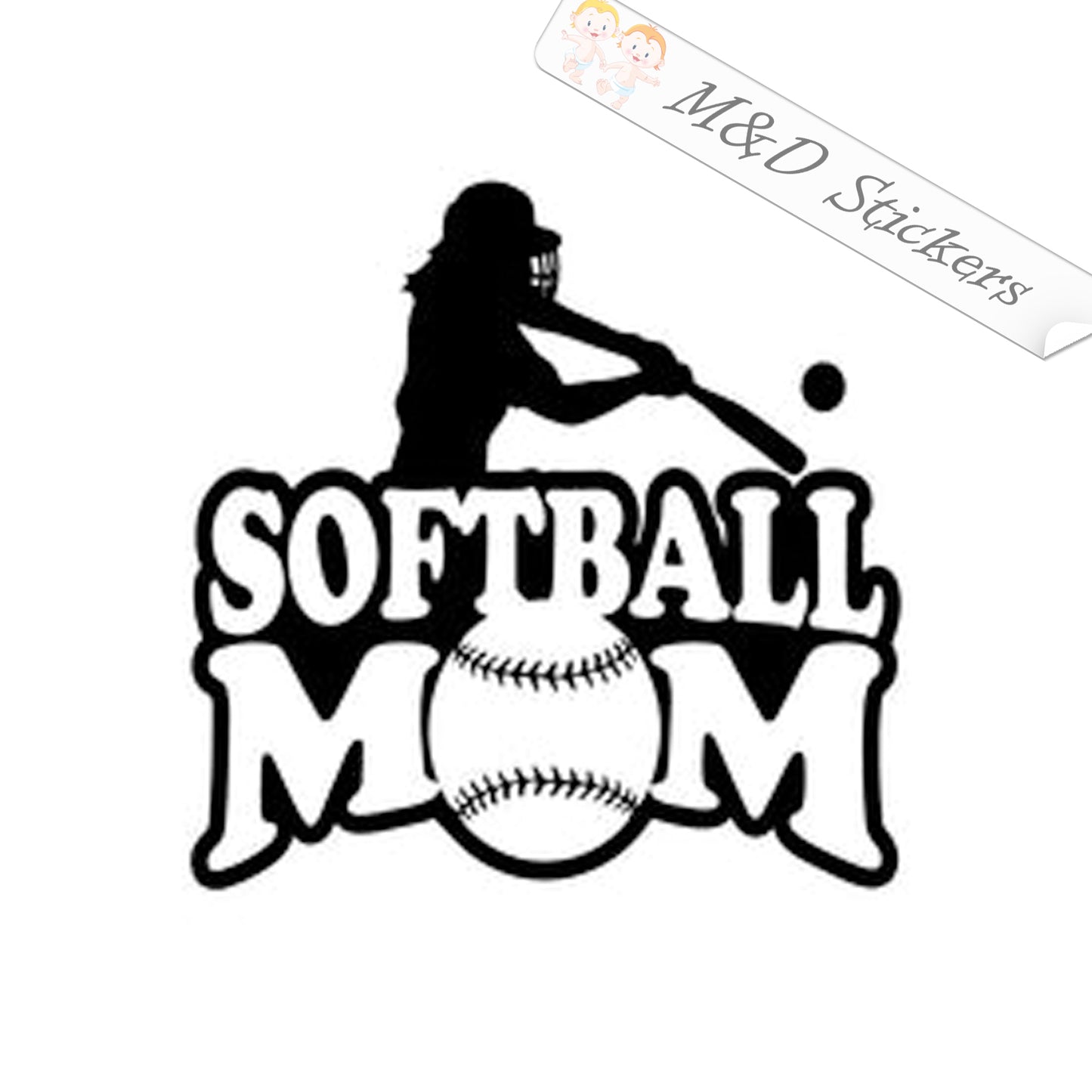 Softball mom (4.5" - 30") Vinyl Decal in Different colors & size for Cars/Bikes/Windows