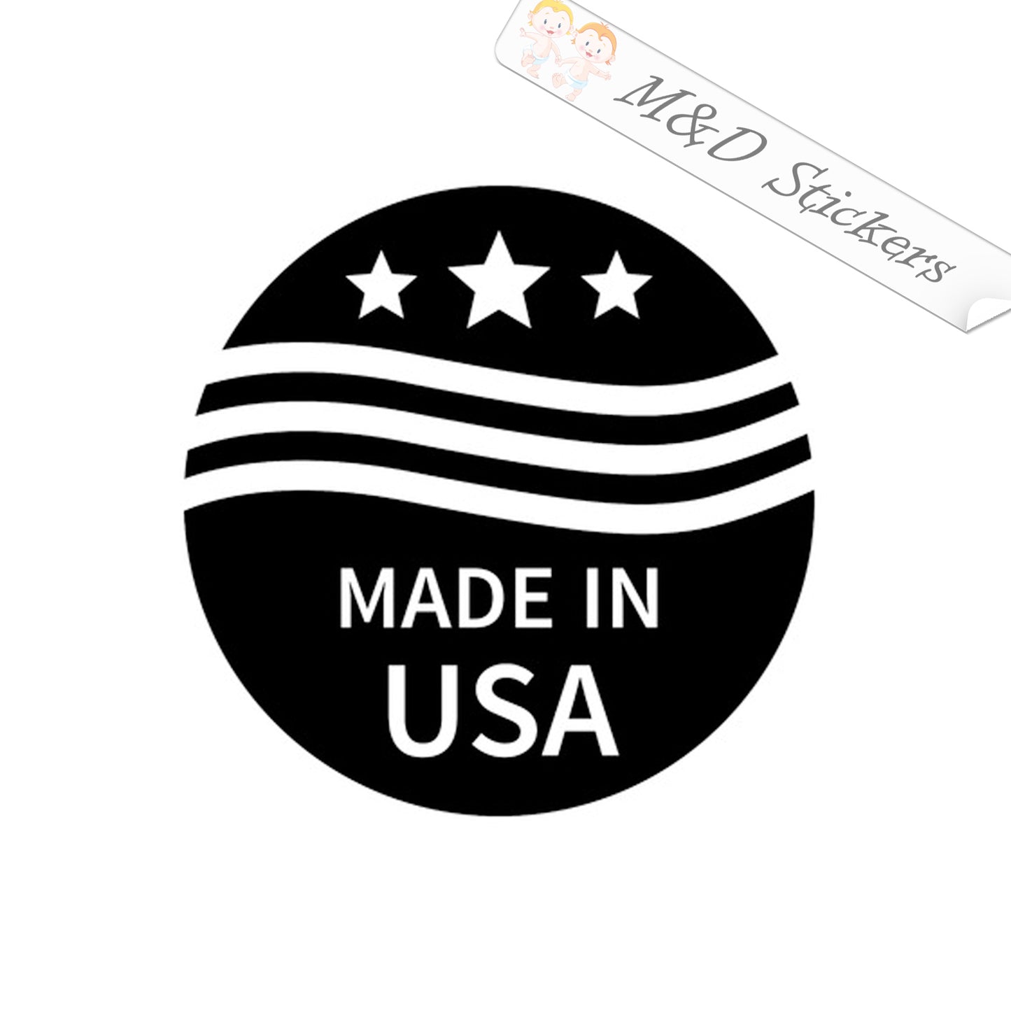 2x Made in the USA Vinyl Decal Sticker Different colors & size for Cars/Bikes/Windows