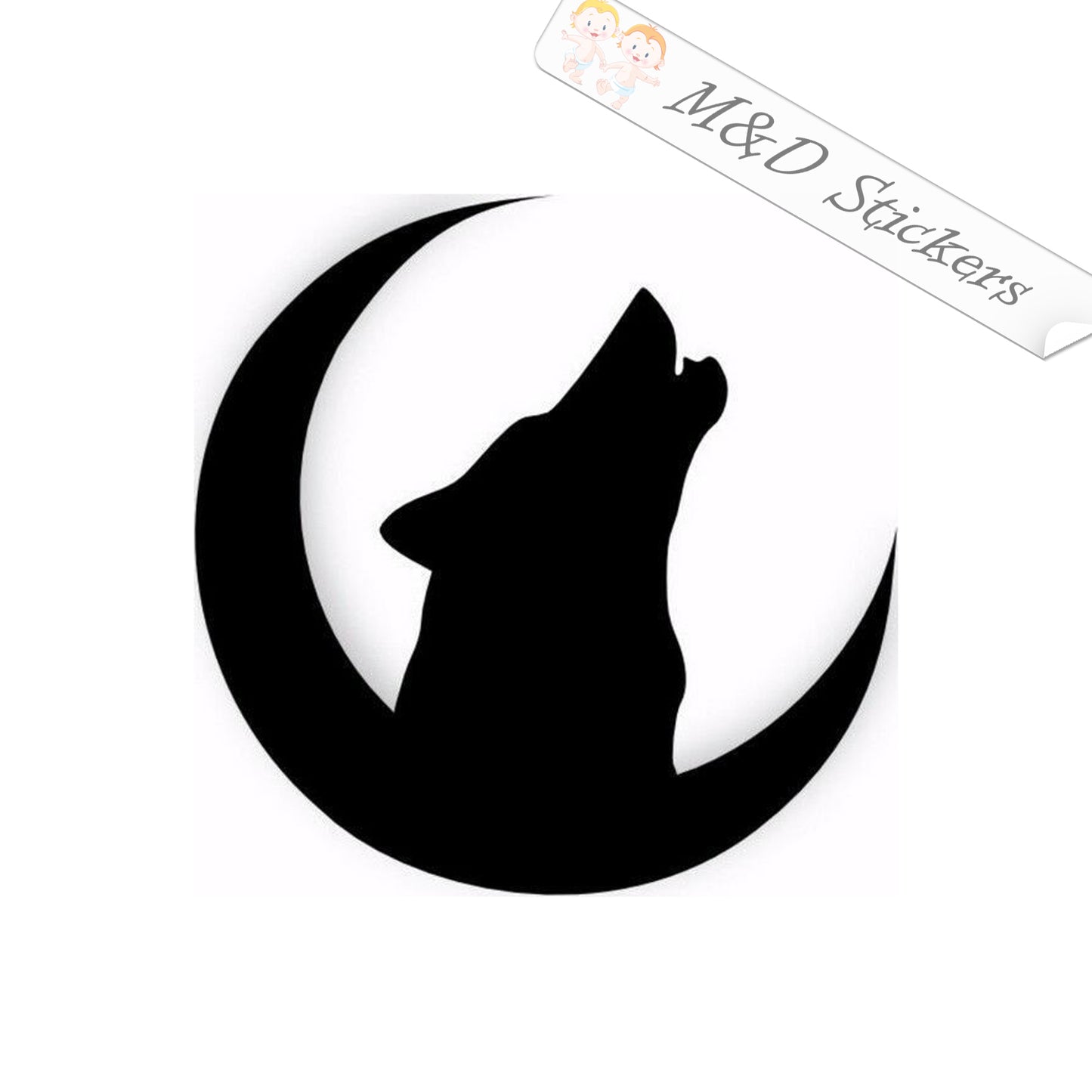 2x Wolf howling Vinyl Decal Sticker Different colors & size for Cars/Bikes/Windows