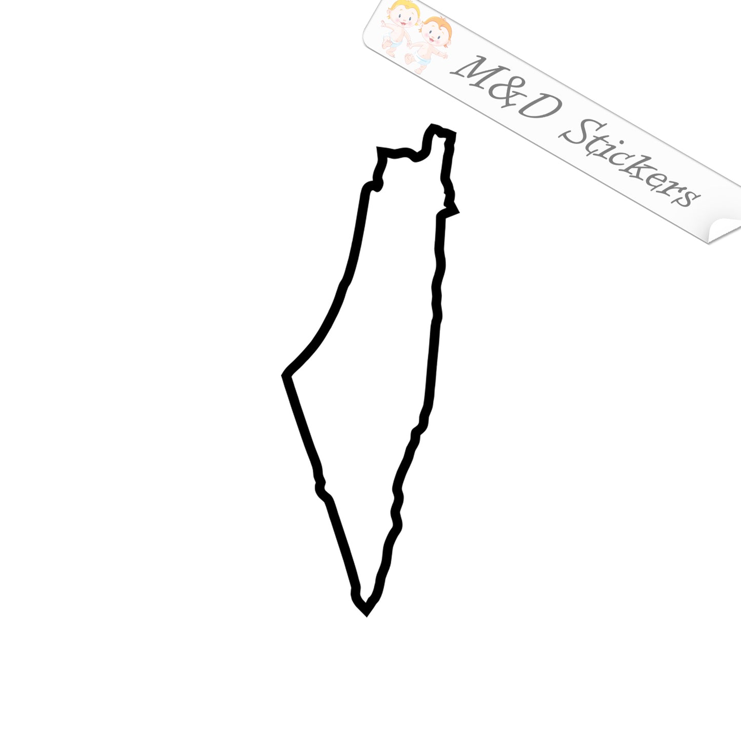 Palestine country shape Outline (4.5" - 30") Vinyl Decal in Different colors & size for Cars/Bikes/Windows
