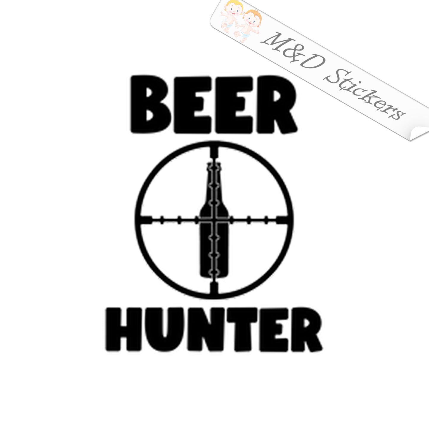 Beer hunter (4.5" - 30") Vinyl Decal in Different colors & size for Cars/Bikes/Windows