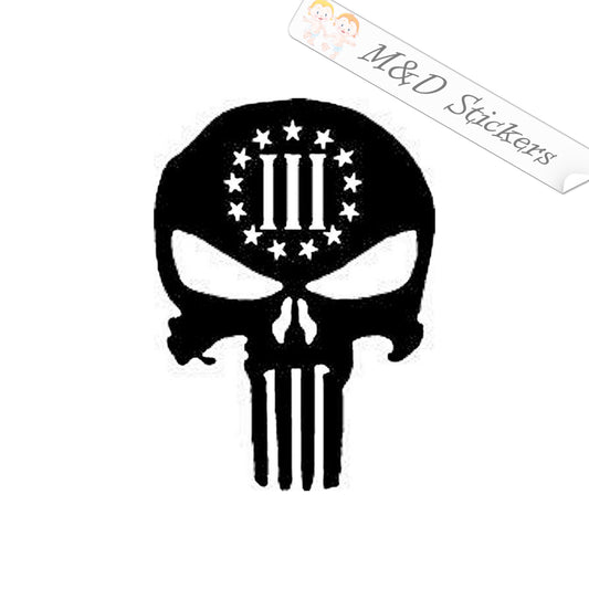 3 percent - true patriots - Punisher (4.5" - 30") Vinyl Decal in Different colors & size for Cars/Bikes/Windows