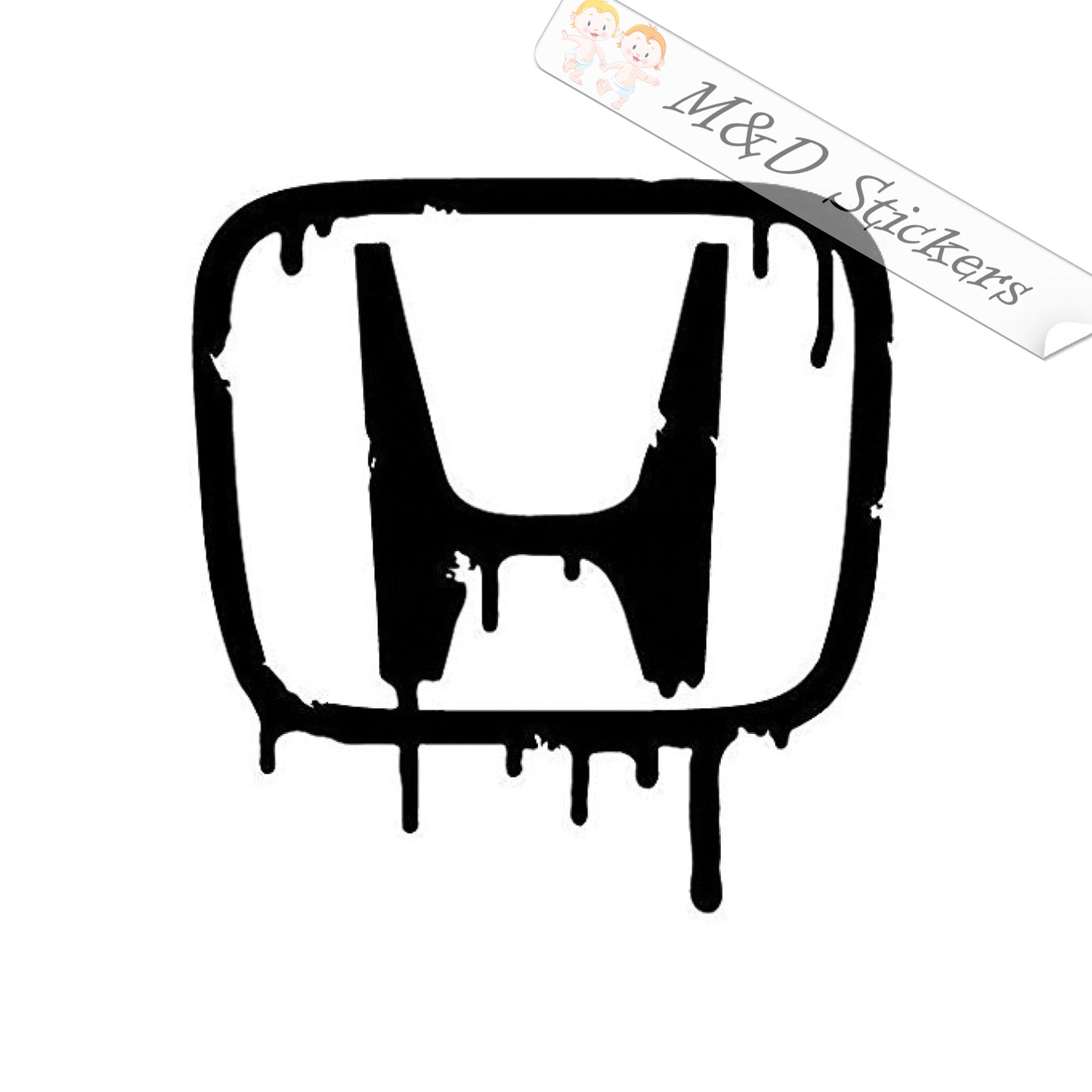 Honda Bleeding Logo (4.5" - 30") Vinyl Decal in Different colors & size for Cars/Bikes/Windows