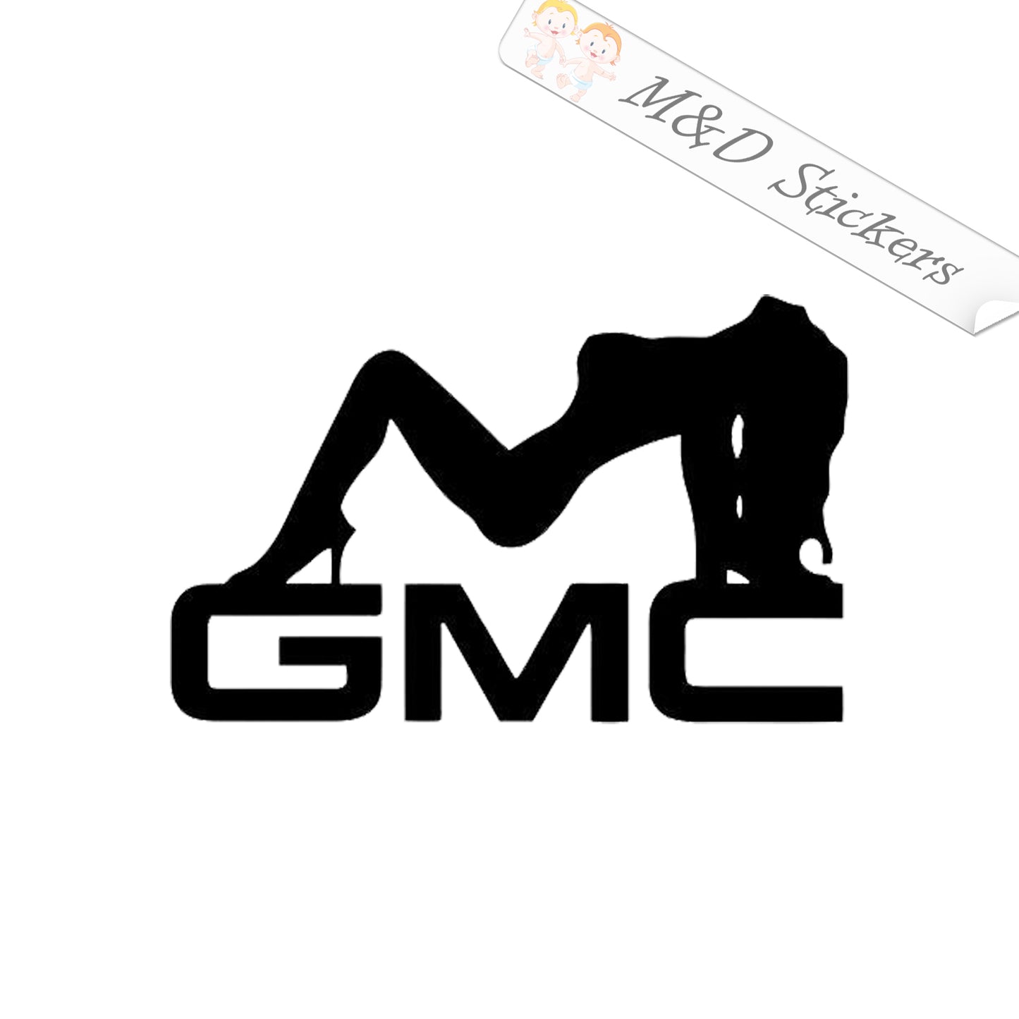 GM General Motors and a sexy girl Logo (4.5" - 30") Vinyl Decal in Different colors & size for Cars/Bikes/Windows