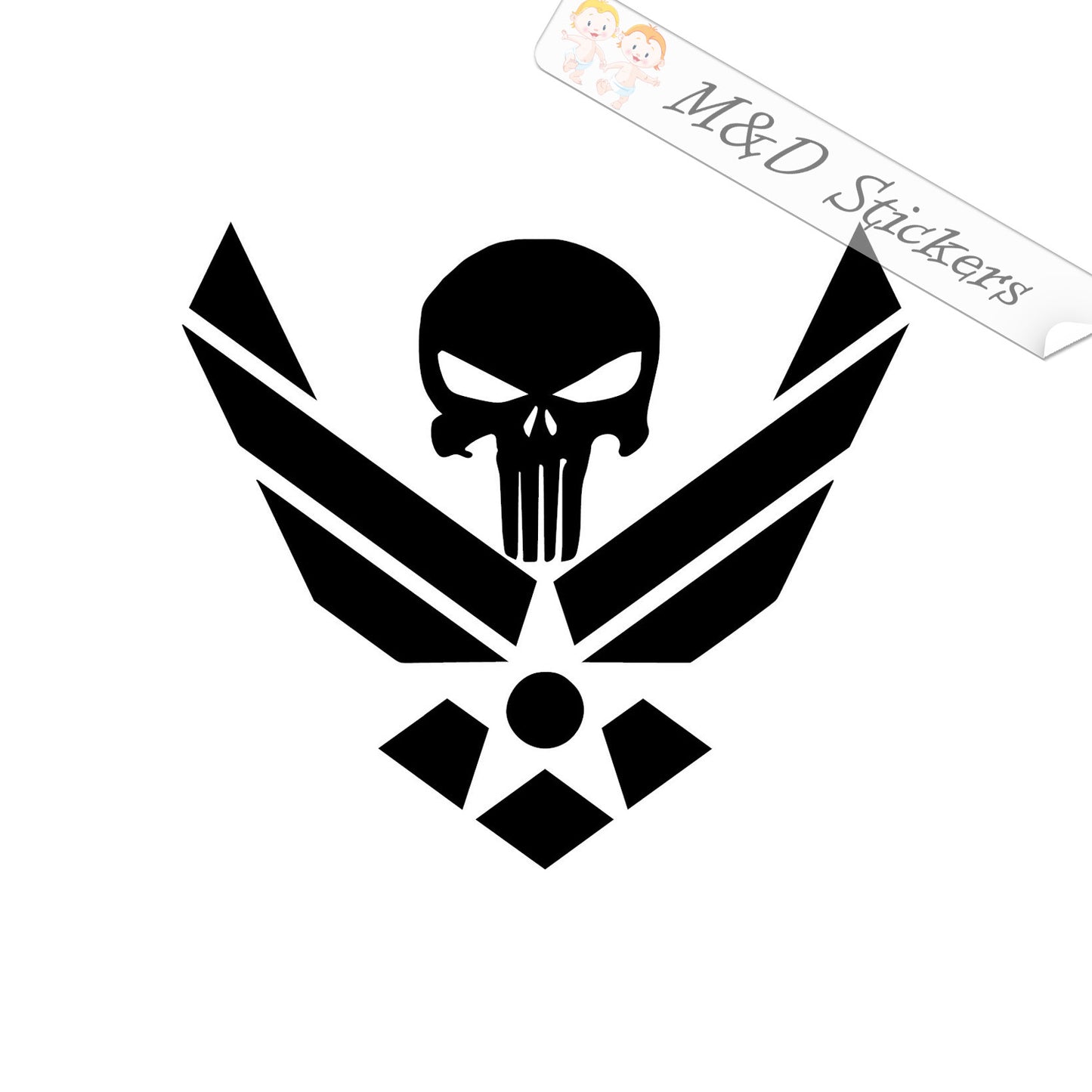 US Air Force Punisher (4.5" - 30") Vinyl Decal in Different colors & size for Cars/Bikes/Windows