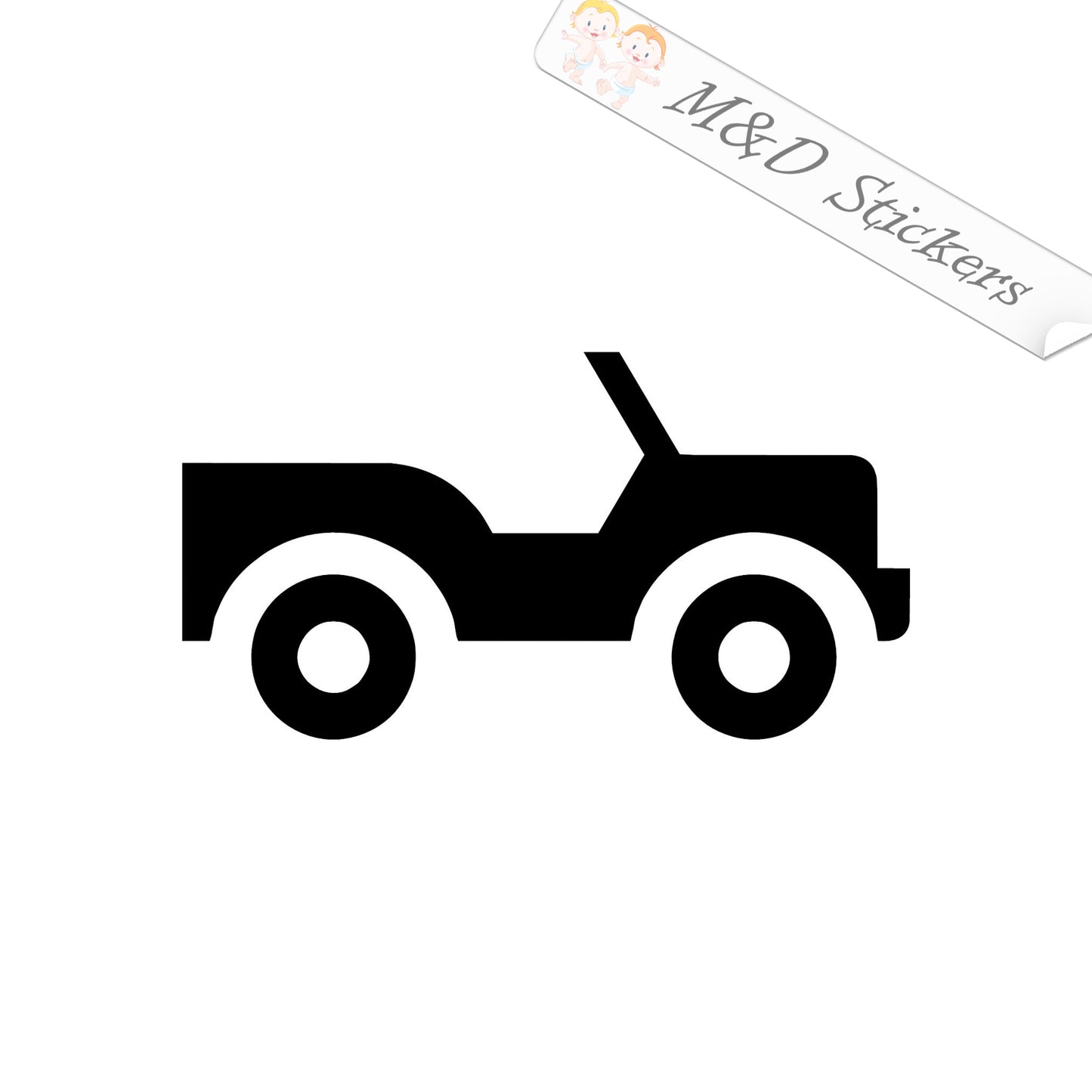 Jeep Silhouette (4.5" - 30") Vinyl Decal in Different colors & size for Cars/Bikes/Windows