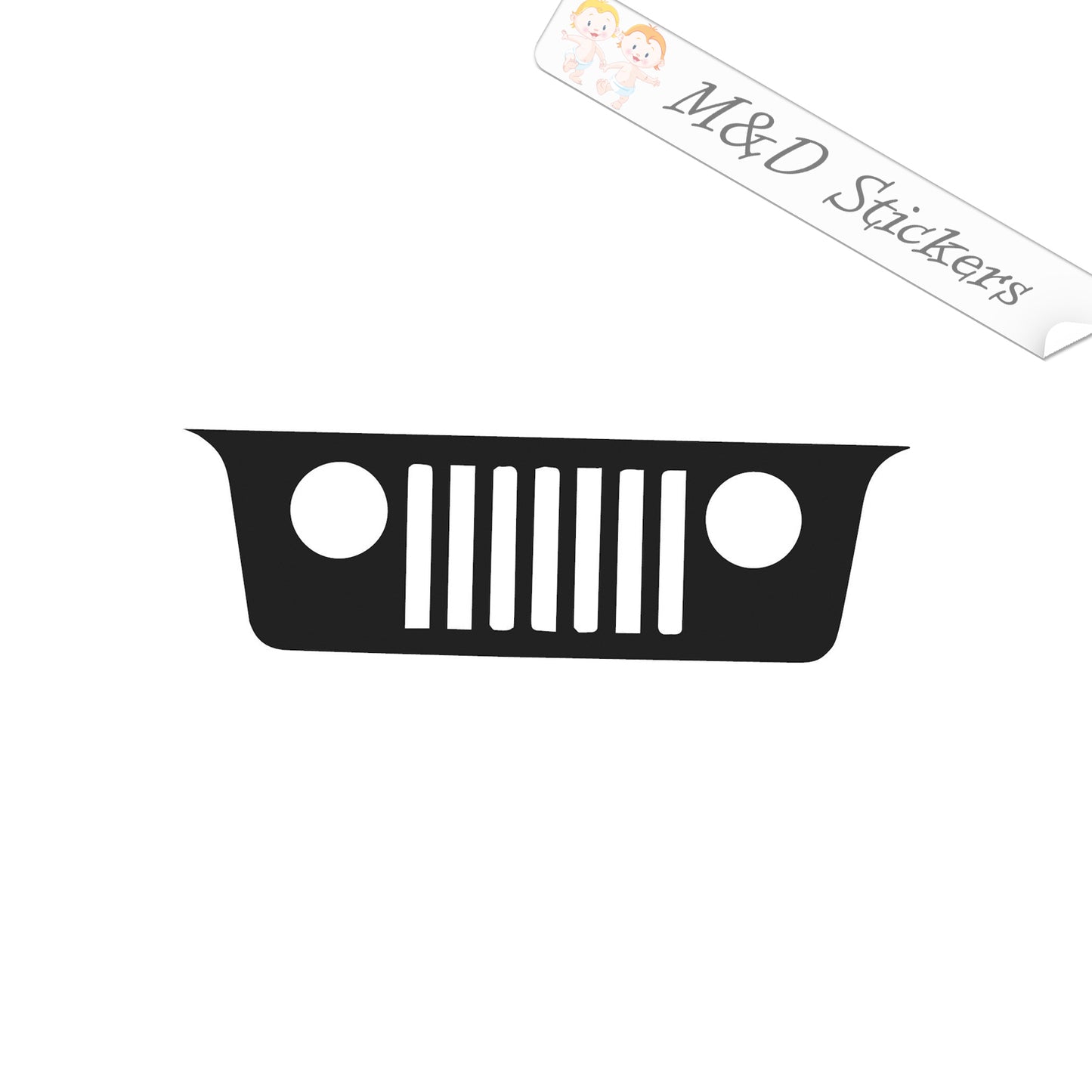 Jeep Radiator (4.5" - 30") Vinyl Decal in Different colors & size for Cars/Bikes/Windows