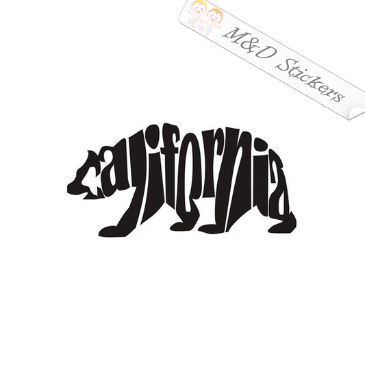 2x California Bear Vinyl Decal Sticker Different colors & size for Cars/Bikes/Windows