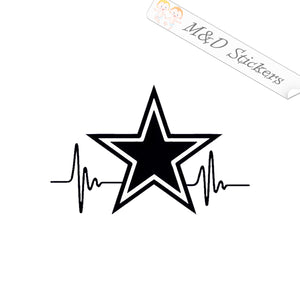 Dallas Cowboys Star Heartbeat (4.5" - 30") Vinyl Decal in Different colors & size for Cars/Bikes/Windows