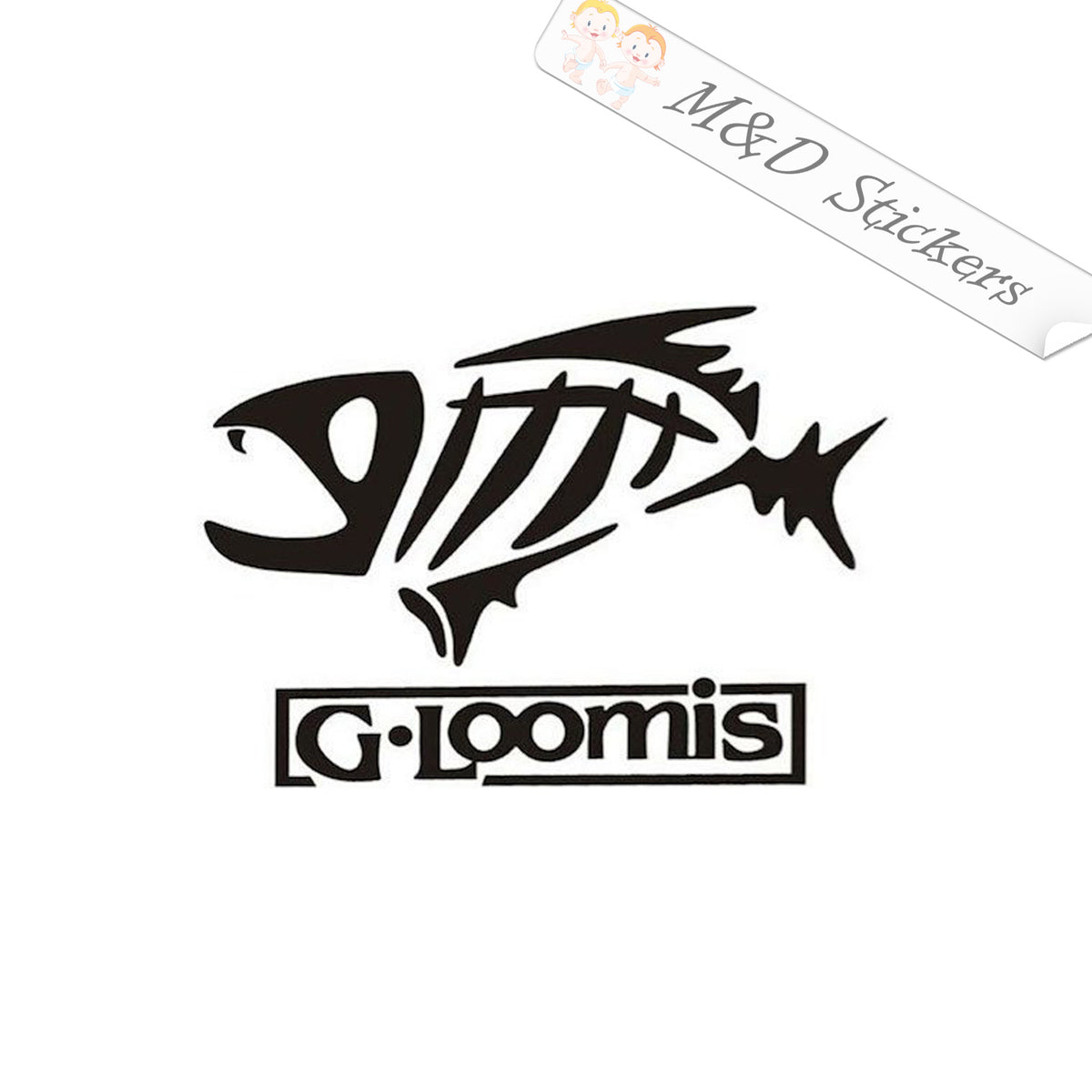 2x PERSONALISED FISHING ROD STICKER DECALS