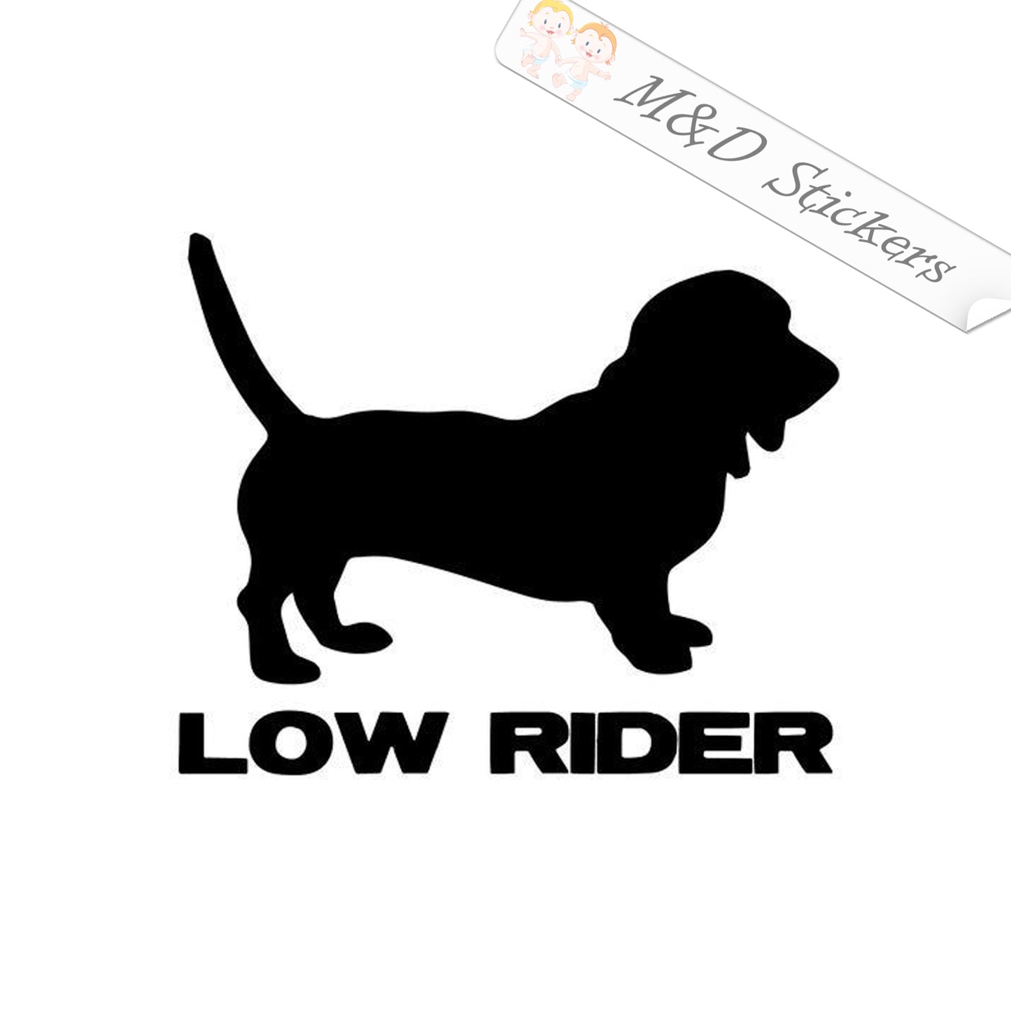 Basset Hound Silhouette (4.5" - 30") Vinyl Decal in Different colors & size for Cars/Bikes/Windows
