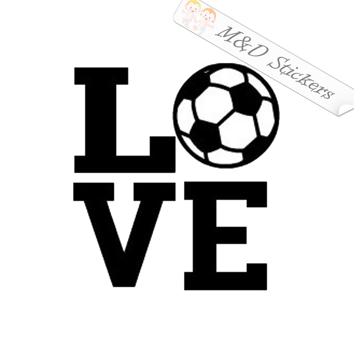2x Love soccer Vinyl Decal Sticker Different colors & size for Cars/Bikes/Windows