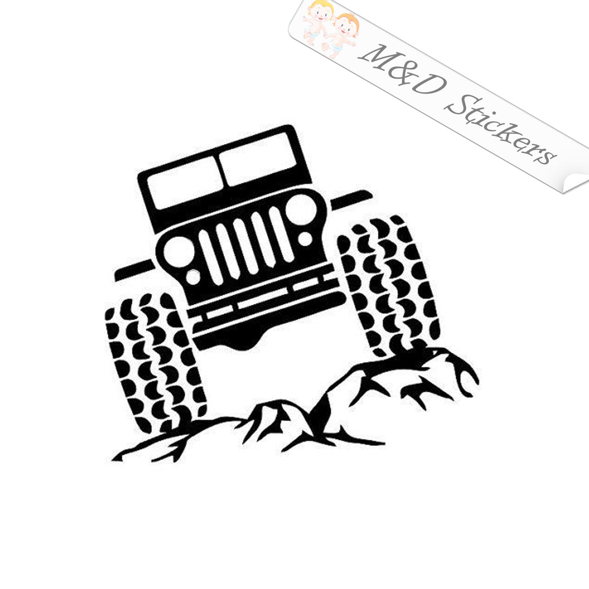 2x Offroad Jeep Vinyl Decal Sticker Different Colors & Size For Cars B 