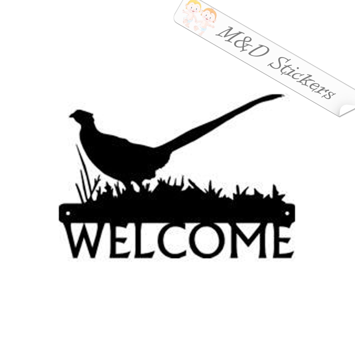 Pheasant Welcome sign (4.5" - 30") Vinyl Decal in Different colors & size for Cars/Bikes/Windows