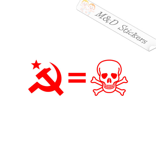 2x Communism equals Death Vinyl Decal Sticker Different colors & size for Cars/Bikes/Windows