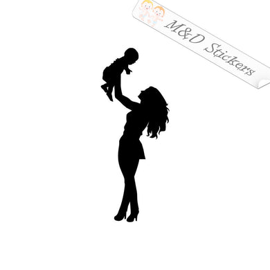 2x Baby and mom Vinyl Decal Sticker Different colors & size for Cars/Bikes/Windows