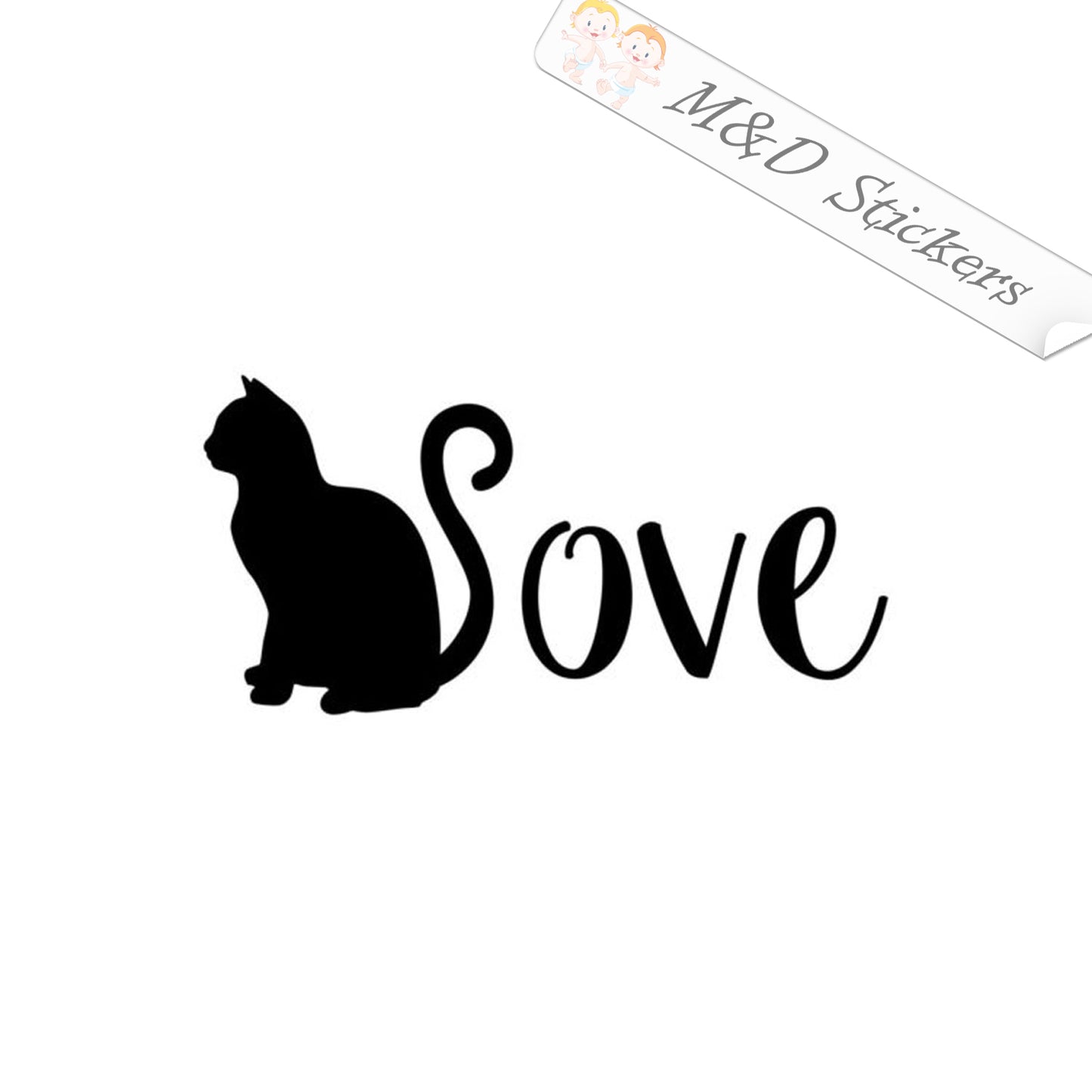 2x Cats Love Vinyl Decal Sticker Different colors & size for Cars/Bikes/Windows