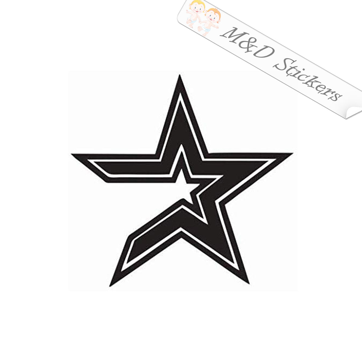 Houston Astros Retro Cooperstown Logo - 4x4 Die Cut Decal at Sticker Shoppe