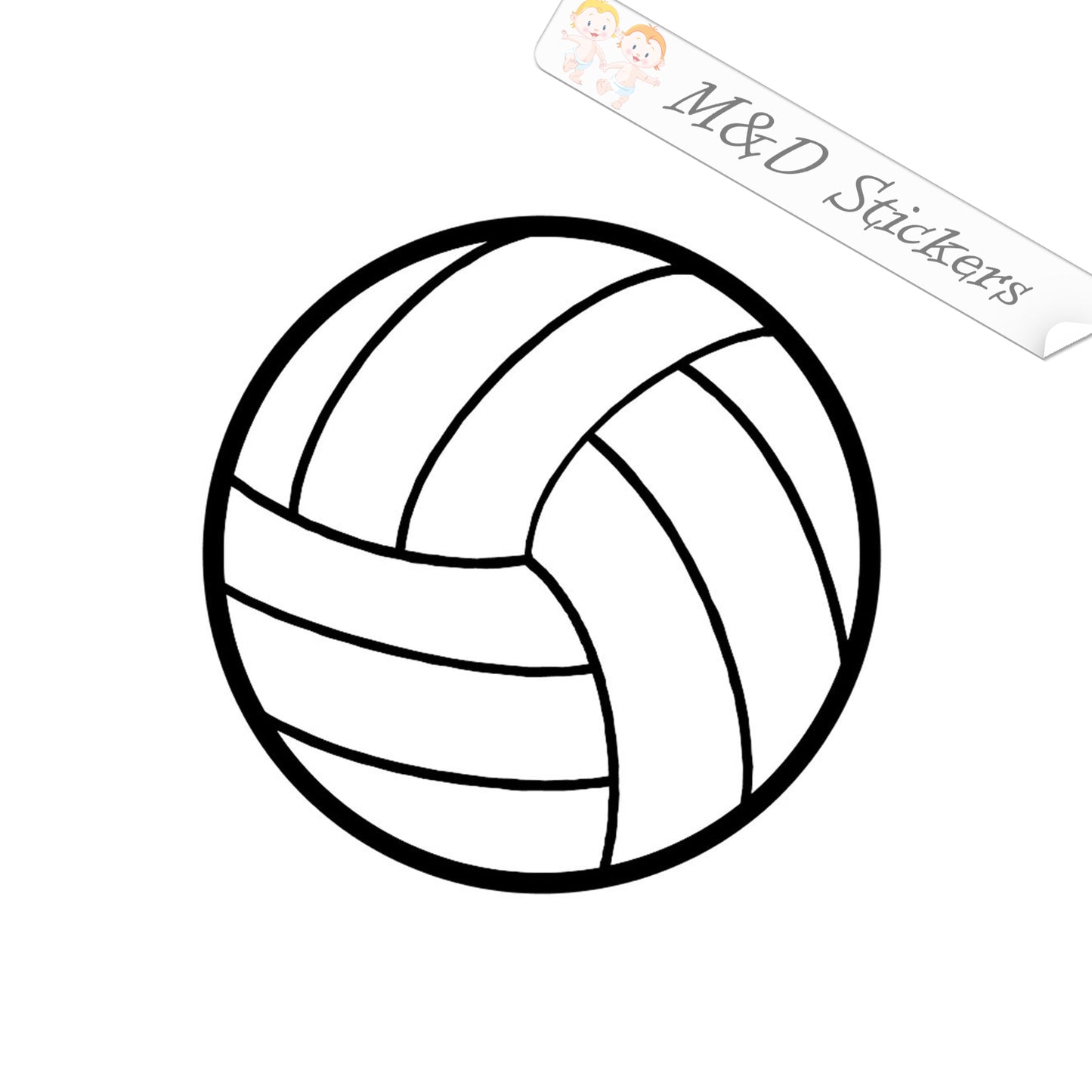 2x Volleyball ball Vinyl Decal Sticker Different colors & size for Cars/Bikes/Windows