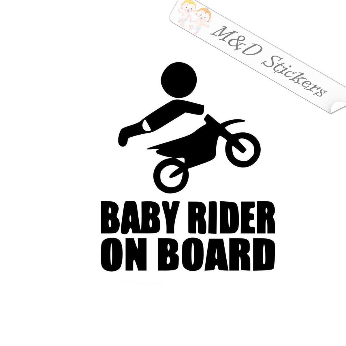 Baby Motocross Rider On Board Sign Vinyl Car Stickers Decal Accessories