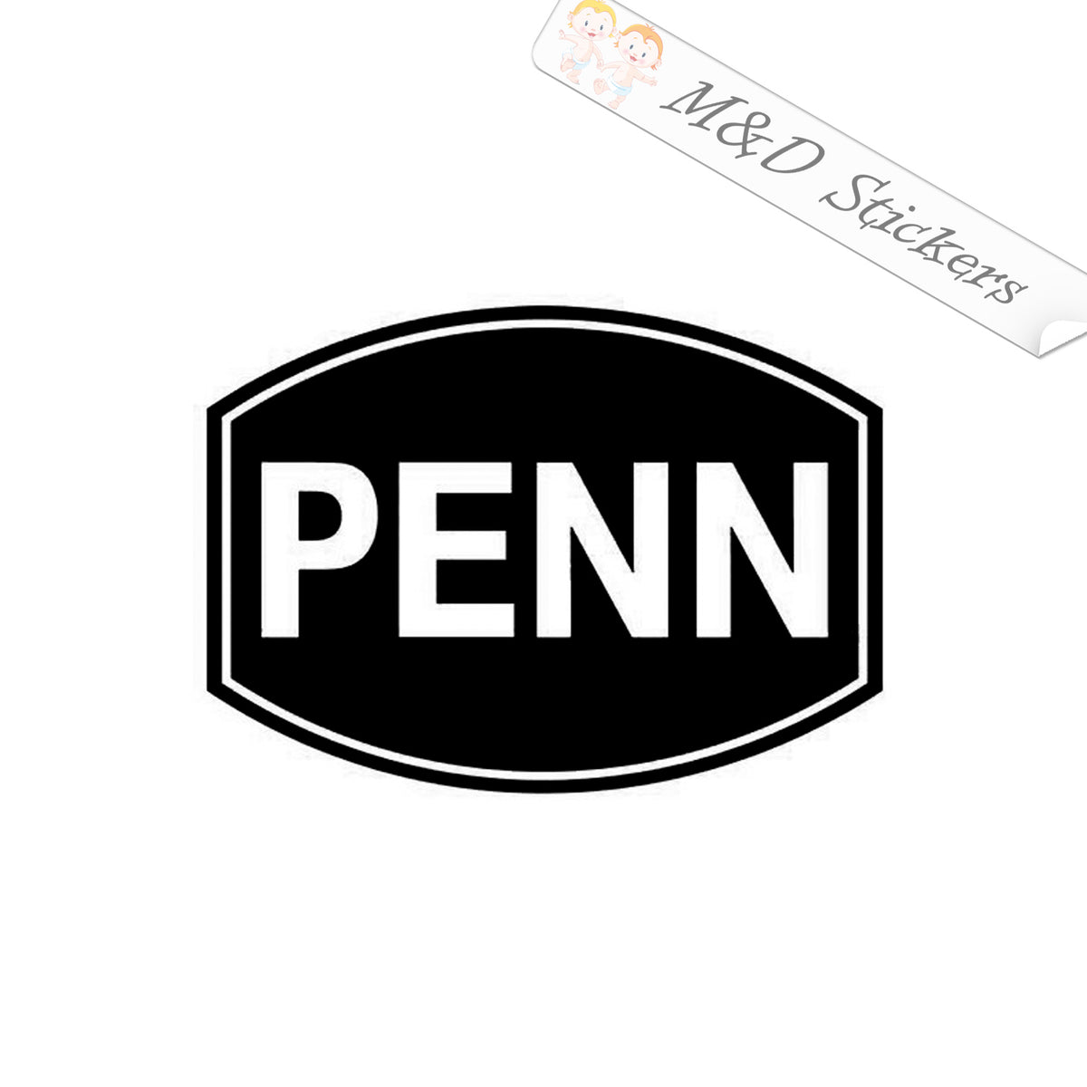 2x Penn Fishing Rods Vinyl Decal Sticker Different colors & size for