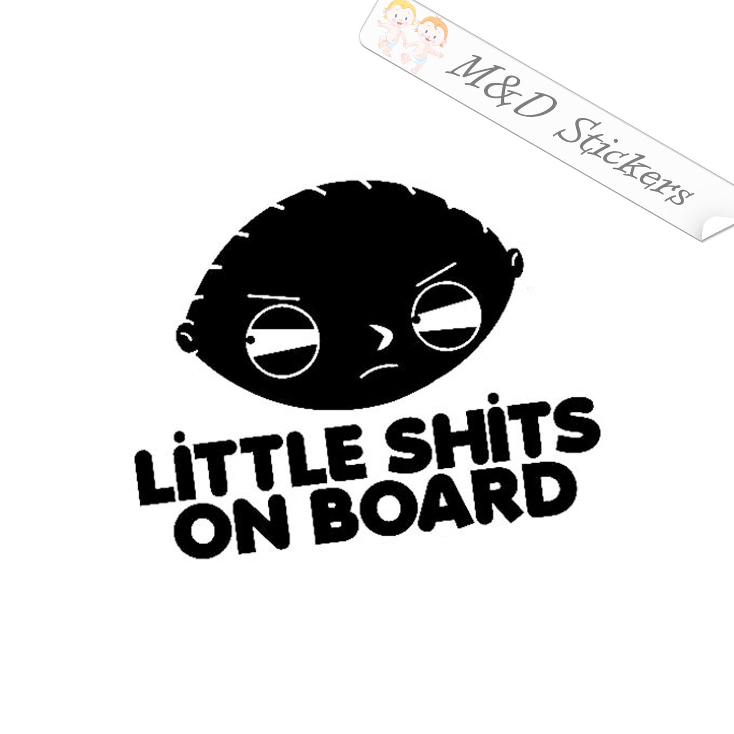 2x Little shits on Board Vinyl Decal Sticker Different colors & size for Cars/Bikes/Windows